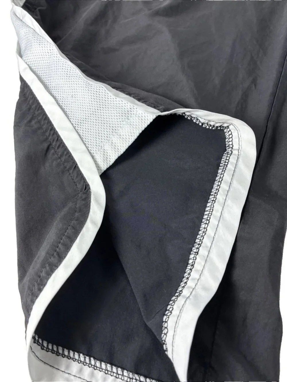 Vintage 90s Nike White Tag Windbreaker Track Pant Men's Size L Black Grey Stripe